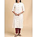 Ivory double cotton kurti with floral print