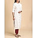 Ivory double cotton kurti with floral print