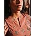 Light brown 60's cotton printed kurti with embroidery