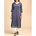 Navy blue cotton striped kurti with lace detailing