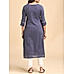 Navy blue cotton striped kurti with lace detailing