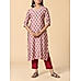 Wine red modal chanderi kurti with sequins work and embroidery