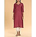 Onion pink poly viscose kurti with embroidery