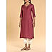 Onion pink poly viscose kurti with embroidery