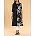 Black cotton flax printed kurti