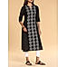 Black cotton flax printed kurti