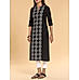 Black cotton flax printed kurti