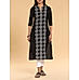 Black cotton flax printed kurti