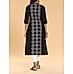 Black cotton flax printed kurti