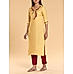 Yellow poly viscose kurti with embroidery