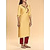 Yellow poly viscose kurti with embroidery