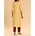 Yellow poly viscose kurti with embroidery