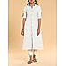 Off white cotton dobby kurti with button placket