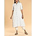 Off white cotton dobby kurti with button placket