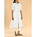 Off white cotton dobby kurti with button placket