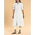 Off white cotton dobby kurti with button placket