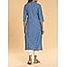 Denim blue viscose cotton kurti with embroidery