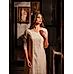 Beige viscose linen kurti with Sequins work