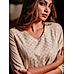 Beige viscose linen kurti with Sequins work