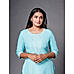 Sky Blue Cotton Kurti with Computer Embroidery