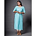 Sky Blue Cotton Kurti with Computer Embroidery