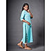 Sky Blue Cotton Kurti with Computer Embroidery