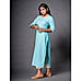 Sky Blue Cotton Kurti with Computer Embroidery