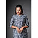 Sky Blue Chanderi Kurti with Foil Print