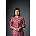 Magenta Chanderi Kurti with Foil Print