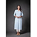 Sky Blue Wrinkle Rayon Kurti with Mill Print