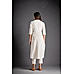 Off White Cotton Flax Kurti with Plain