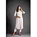 Off White Cotton Flax Kurti with Plain