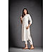 Off White Cotton Flax Kurti with Plain