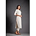 Off White Cotton Flax Kurti with Plain