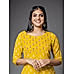 Mustard Cotton Kurti with Mill Print