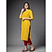 Mustard Cotton Kurti with Mill Print