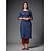 Den Blue Cotton Kurti with Mill Print