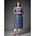 Den Blue Chanderi Kurti with Mill Print