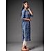 Den Blue Chanderi Kurti with Mill Print