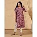 Pink Modal chanderi printed kurti with yoke