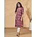 Pink Modal chanderi printed kurti with yoke