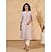 Light pink modal chanderi kurti with floral print