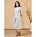 Pastel blue modal chanderi printed kurti