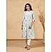 Pastel blue modal chanderi printed kurti