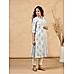 Pastel blue modal chanderi printed kurti