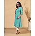 Keppel green modal chanderi paneled kurti with print