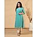 Keppel green modal chanderi paneled kurti with print