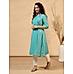 Keppel green modal chanderi paneled kurti with print