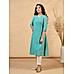 Keppel green modal chanderi paneled kurti with print