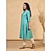 Keppel green modal chanderi paneled kurti with print